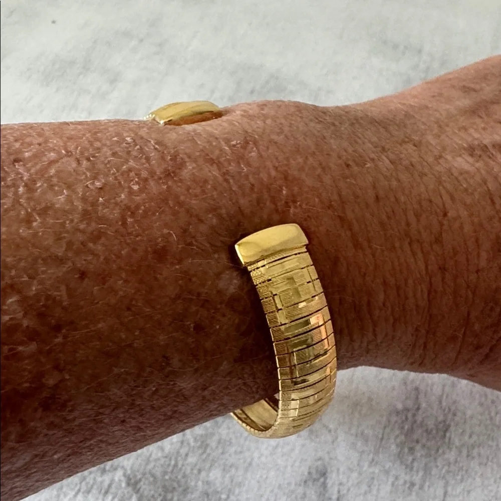 Mia Fiore Dyadema Gold Plated Bronze Open Cuff Bracelet Italy